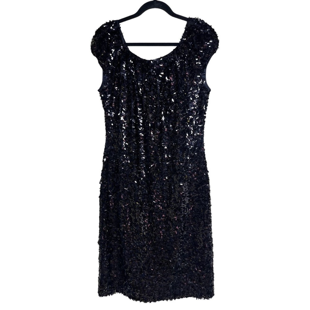 St. John Sequin Embellished‎ Cocktail Dress Black Women’s Size 8-10